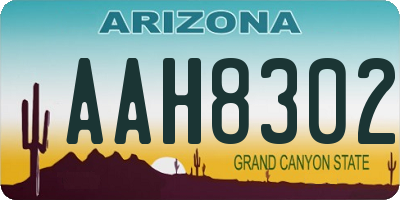 AZ license plate AAH8302