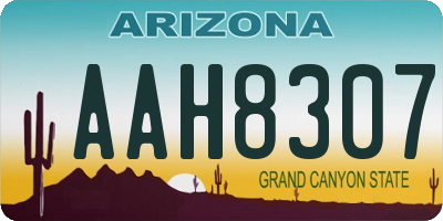 AZ license plate AAH8307