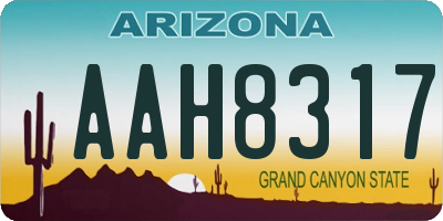 AZ license plate AAH8317