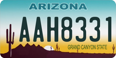 AZ license plate AAH8331