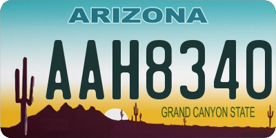 AZ license plate AAH8340
