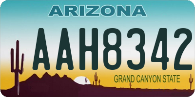 AZ license plate AAH8342
