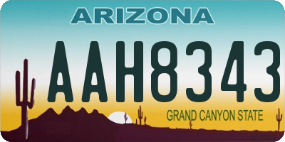 AZ license plate AAH8343