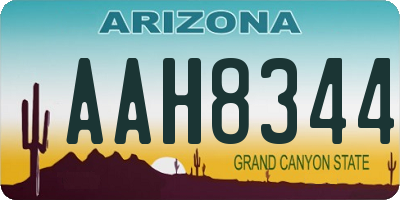 AZ license plate AAH8344
