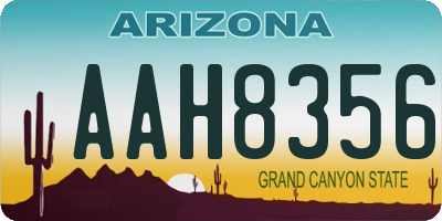AZ license plate AAH8356