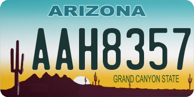 AZ license plate AAH8357