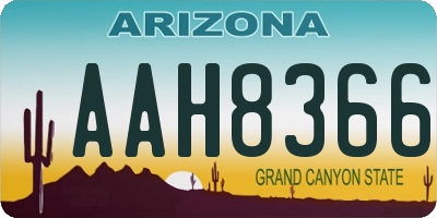 AZ license plate AAH8366