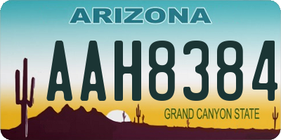 AZ license plate AAH8384
