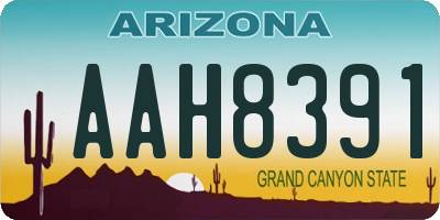 AZ license plate AAH8391