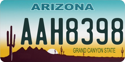 AZ license plate AAH8398