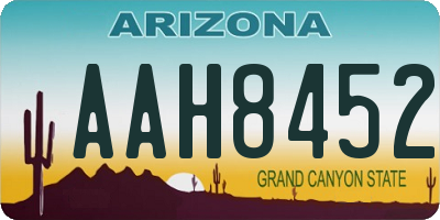 AZ license plate AAH8452