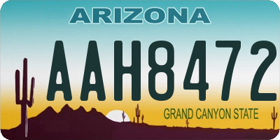 AZ license plate AAH8472