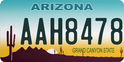 AZ license plate AAH8478
