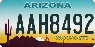 AZ license plate AAH8492
