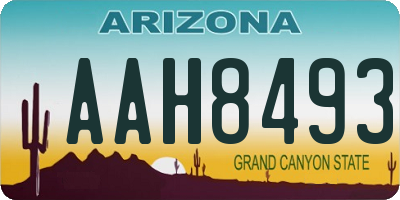 AZ license plate AAH8493
