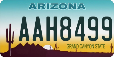 AZ license plate AAH8499