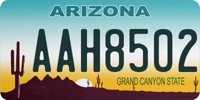 AZ license plate AAH8502