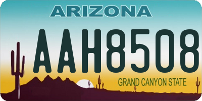 AZ license plate AAH8508