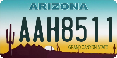 AZ license plate AAH8511