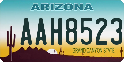 AZ license plate AAH8523