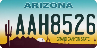 AZ license plate AAH8526