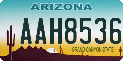 AZ license plate AAH8536