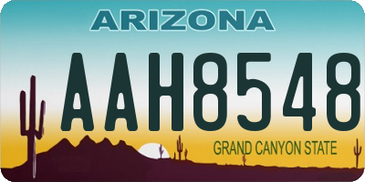 AZ license plate AAH8548