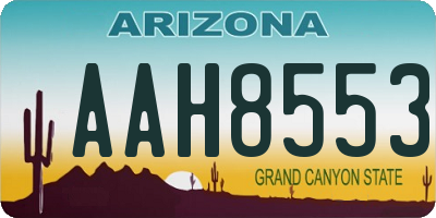AZ license plate AAH8553