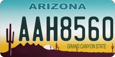 AZ license plate AAH8560
