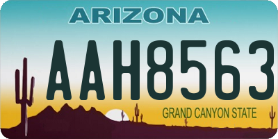 AZ license plate AAH8563
