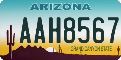 AZ license plate AAH8567