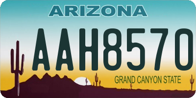 AZ license plate AAH8570