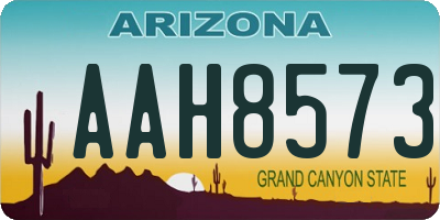 AZ license plate AAH8573