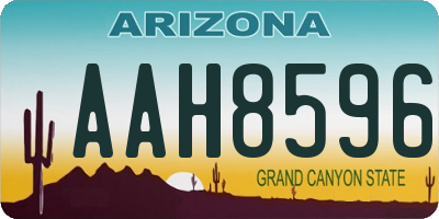 AZ license plate AAH8596