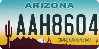 AZ license plate AAH8604