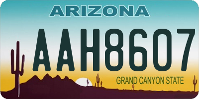 AZ license plate AAH8607