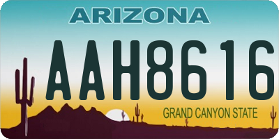 AZ license plate AAH8616