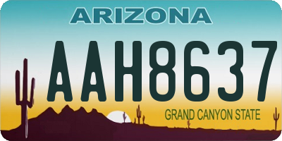 AZ license plate AAH8637