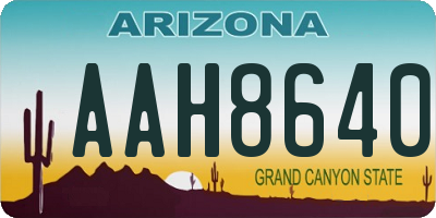 AZ license plate AAH8640