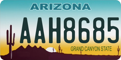 AZ license plate AAH8685