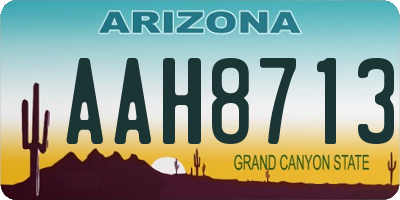 AZ license plate AAH8713