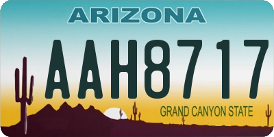 AZ license plate AAH8717