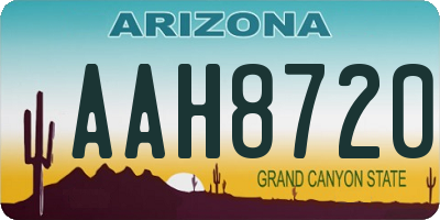 AZ license plate AAH8720