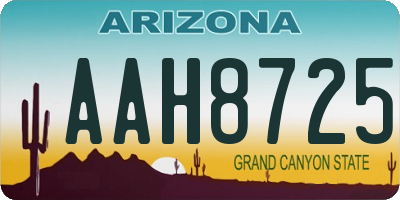 AZ license plate AAH8725