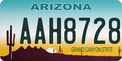 AZ license plate AAH8728