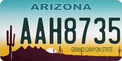 AZ license plate AAH8735
