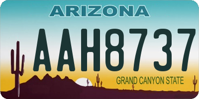 AZ license plate AAH8737