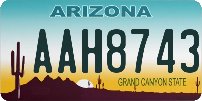 AZ license plate AAH8743