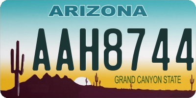 AZ license plate AAH8744