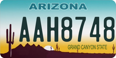 AZ license plate AAH8748